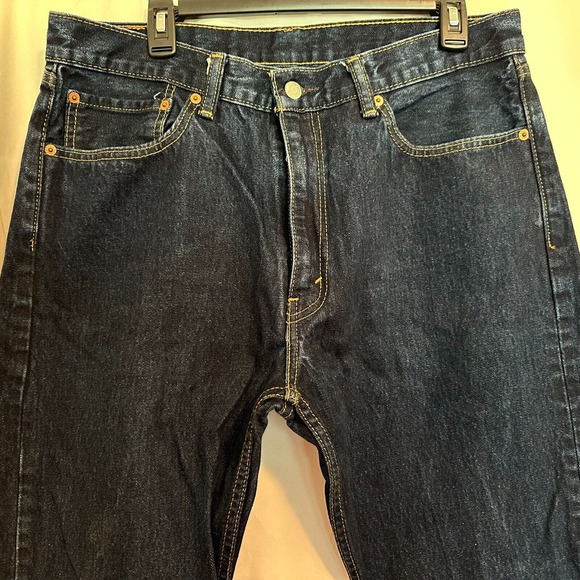 LEVI'S 505 Regular Fit 36x30 Straight leg Denim Blue Jeans Deep Dark Fade *CLEAN - Picture 7 of 9